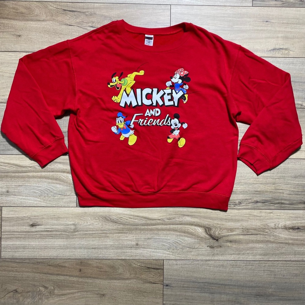 Disney Mickey and Friends Junior Girls Pullover Sweatshirt XL (15-17)‎ Red